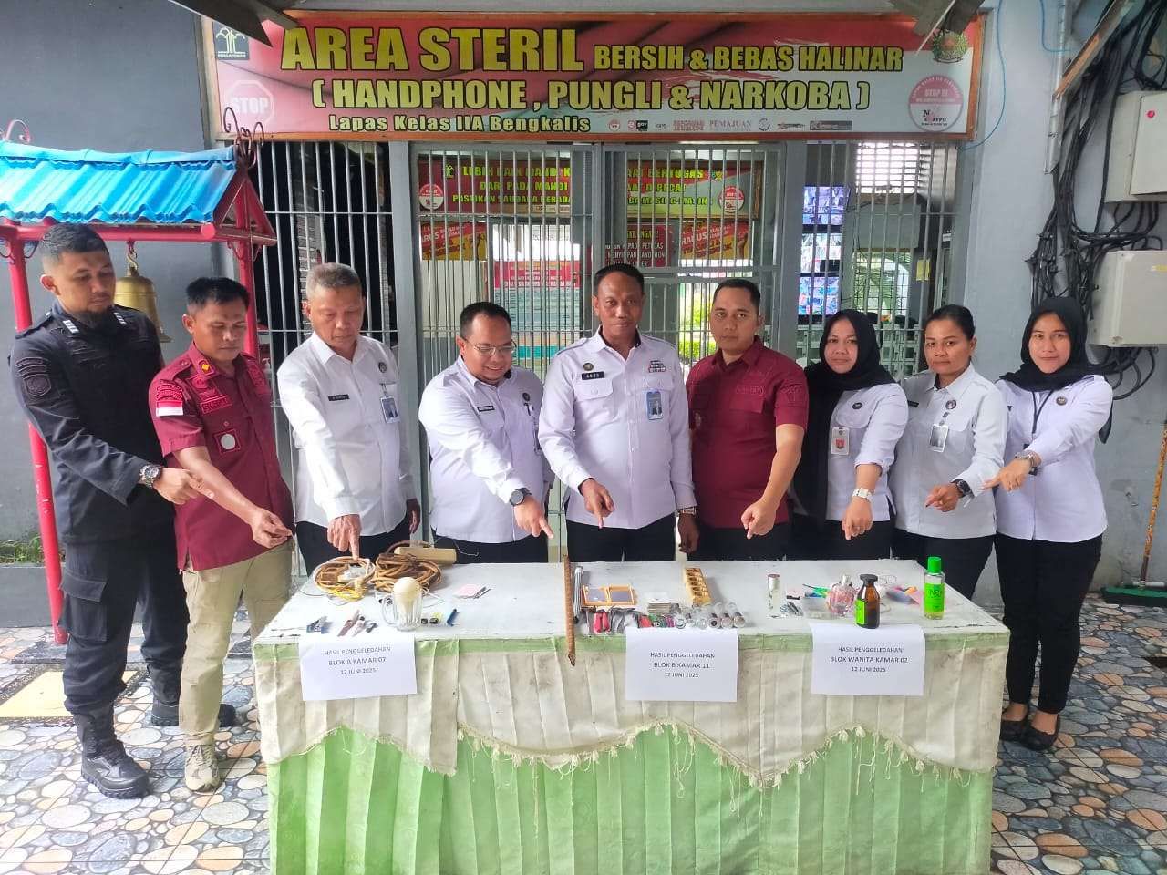 Lapas Bengkalis Razia Blok, Temukan Barang Terlarang